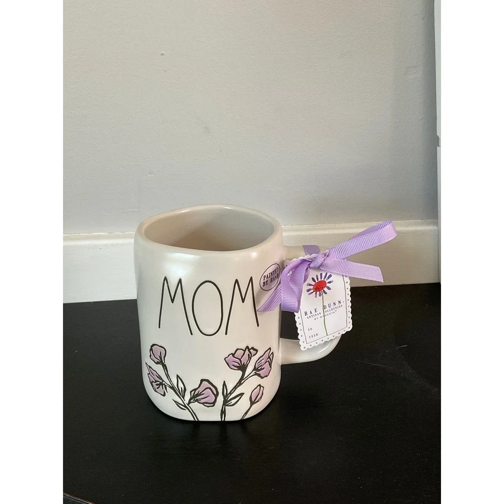 Rae Dunn purple Floral Mom Mug